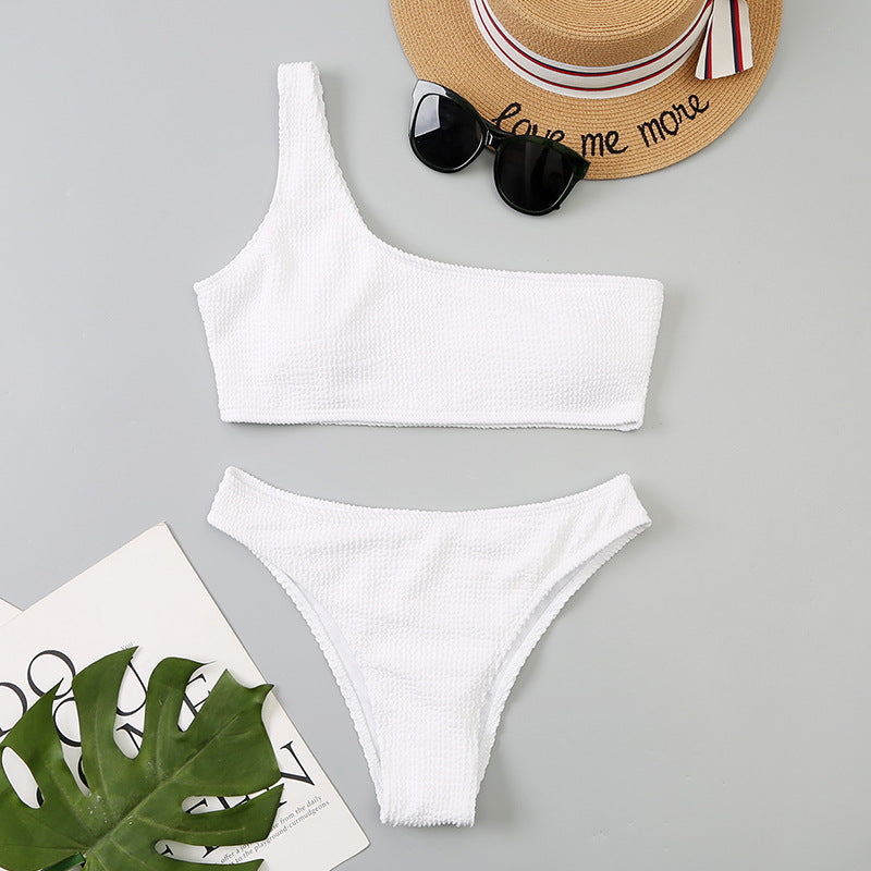 Ensemble bikini côtelé asymétrique Berg-Feldt pour femme