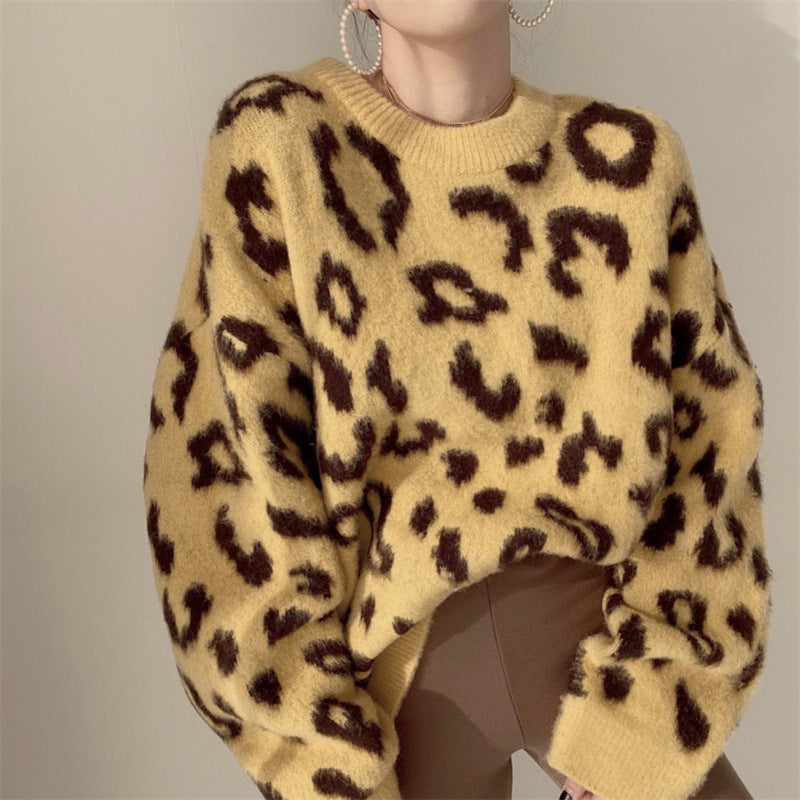 Pull en polaire à imprimé léopard pour femme Berg-Feldt