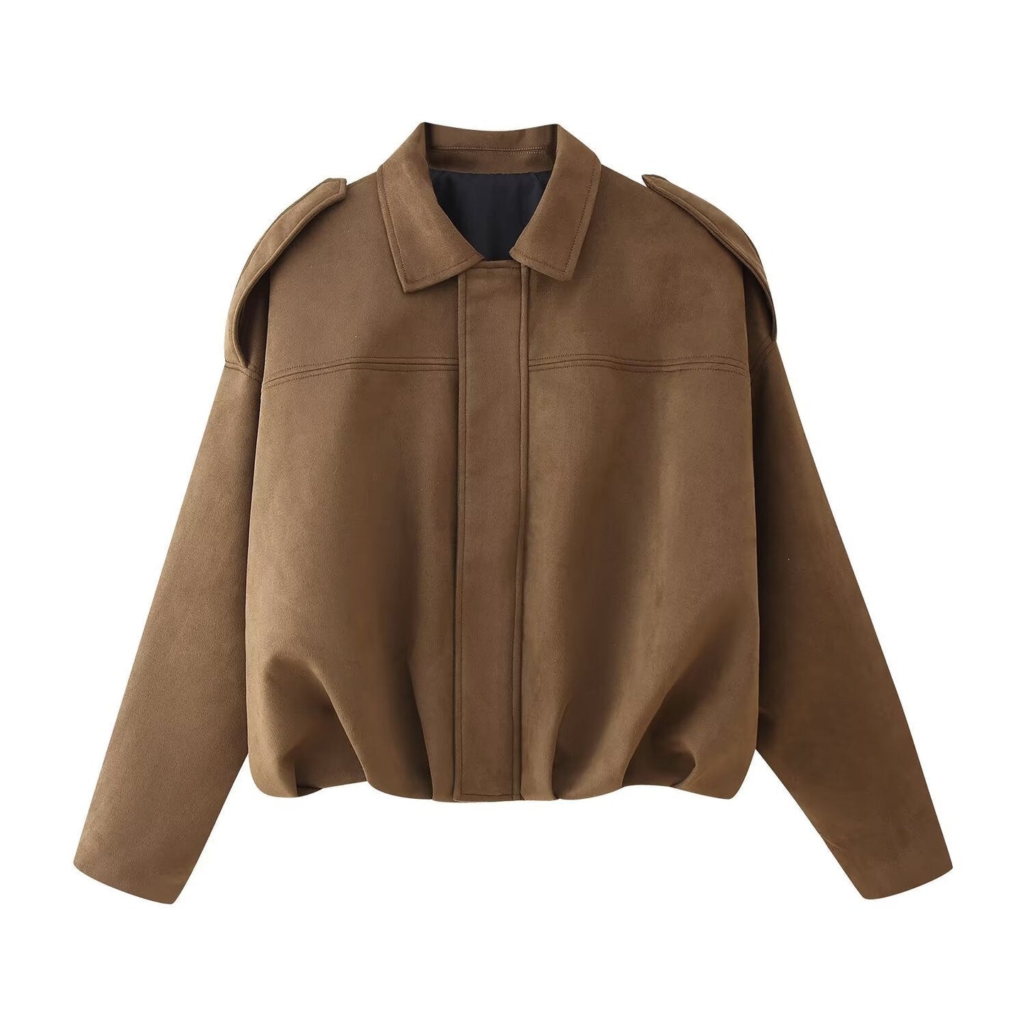 Strukturierte Schulter-Jacke aus Wildleder von berg-feldt für Damen