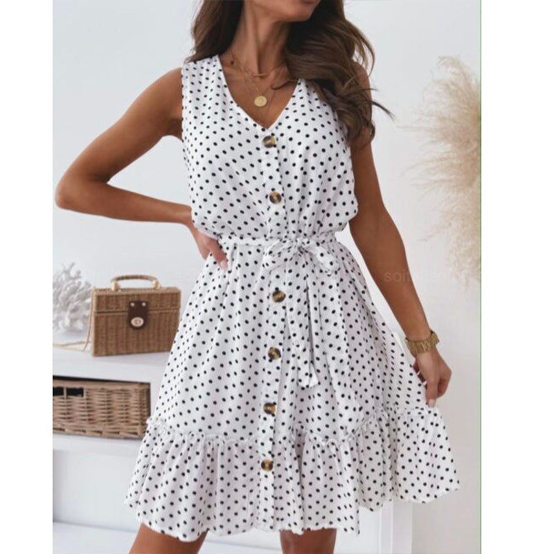 Robe midi boutonnée à volants Berg-feldt pour femme