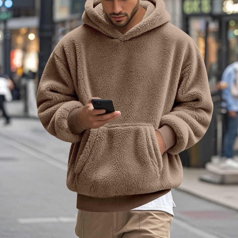 Sweat à capuche polaire oversize pour homme avec poche kangourou et coupe confortable Berg-Feldt