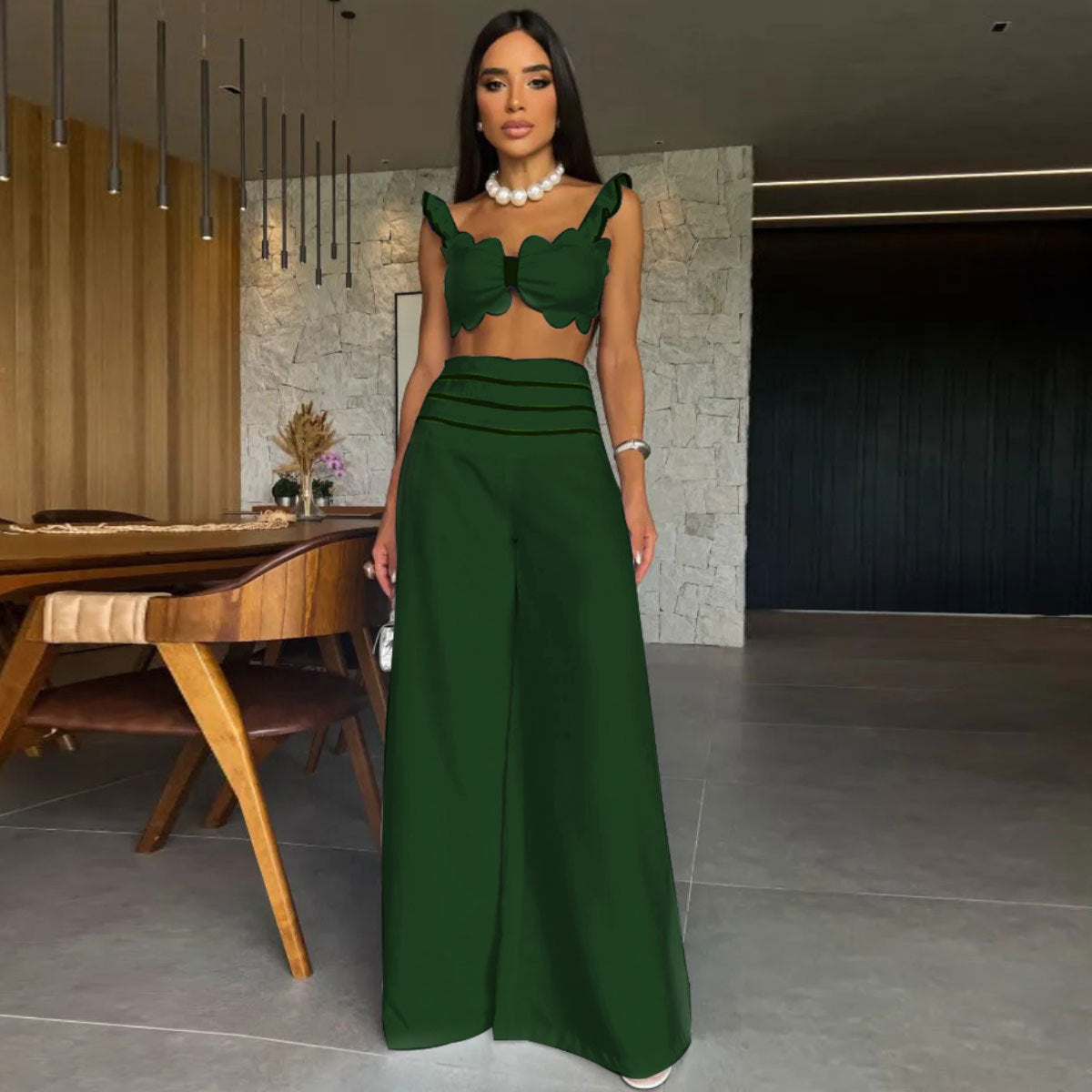 Ensemble Crop Top et Pantalon Taille Haute Berg-Feldt pour Femme