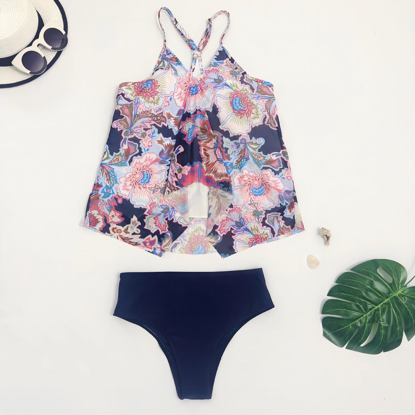 Ensemble Tankini femme Berg-Feldt : haut aérien et bas taille haute
