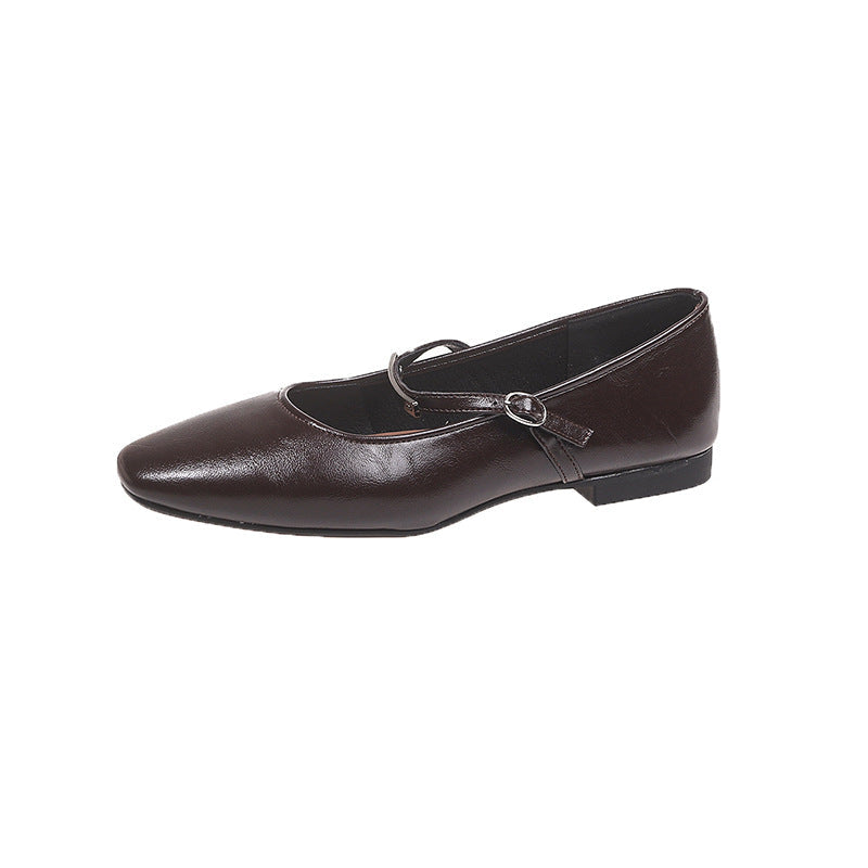 Elegante Damen-Ballerinas mit quadratischer Spitze und verstellbarem Riemchen von berg-feldt