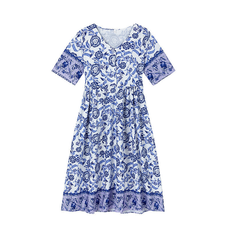 Robe d'été femme, coupe trapèze, motif floral de berg-feldt