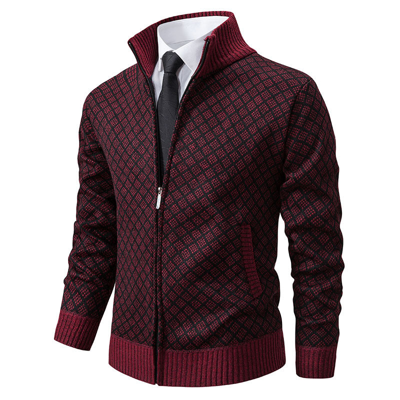 Cardigan en tricot torsadé de qualité avec fermeture éclair Berg-Feldt pour homme