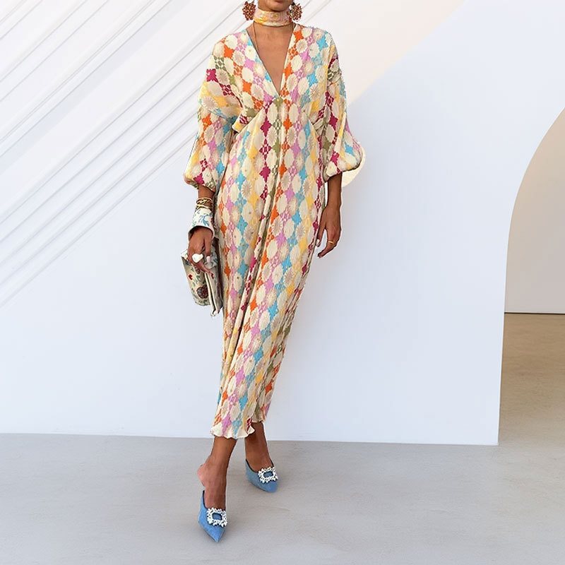 Robe longue style bohème à motif zigzag pour femme de berg-feldt