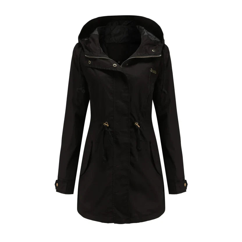 Berg-Feldt | Trench-coat imperméable à capuche à manches longues pour femme