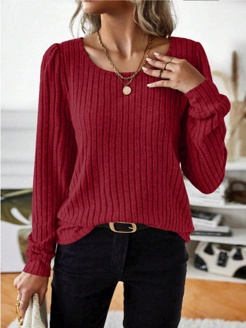 Damen Gestreifter Pullover mit Puffärmeln Berg-Feldt