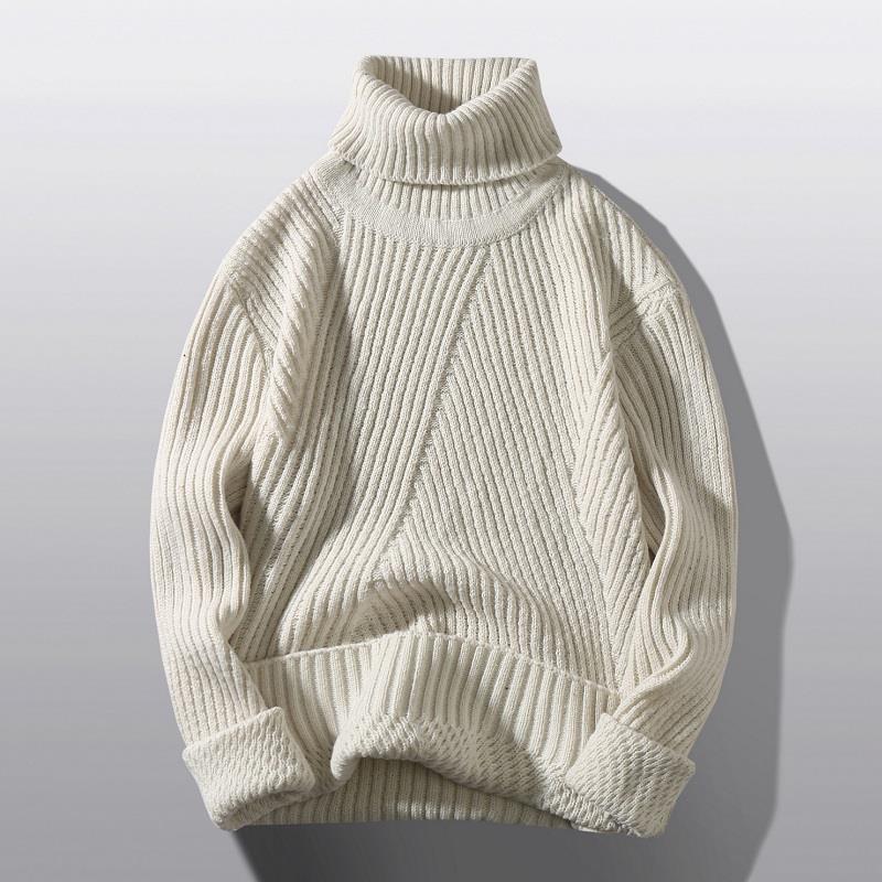 Pull à col roulé femme en grosse maille avec motif de côtes élaboré Berg-Feldt