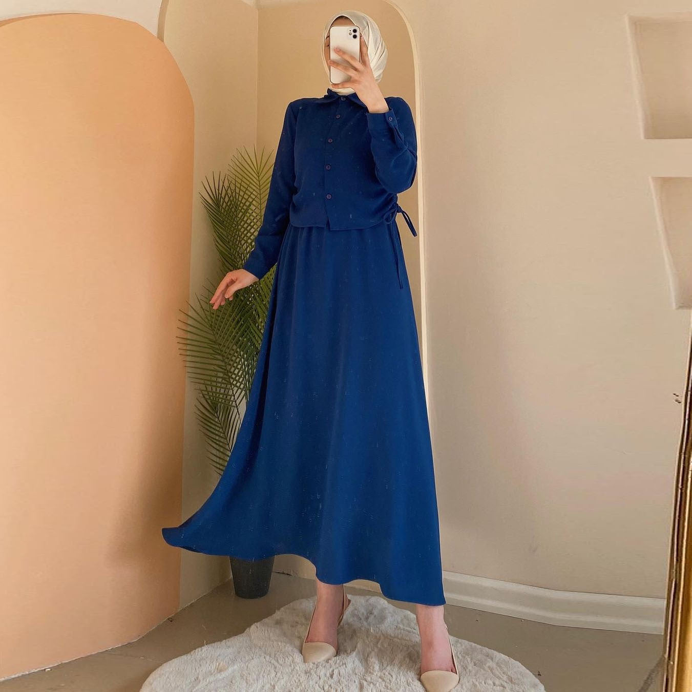 Robe longue élégante à manches longues et taille cintrée pour femme Berg-Feldt