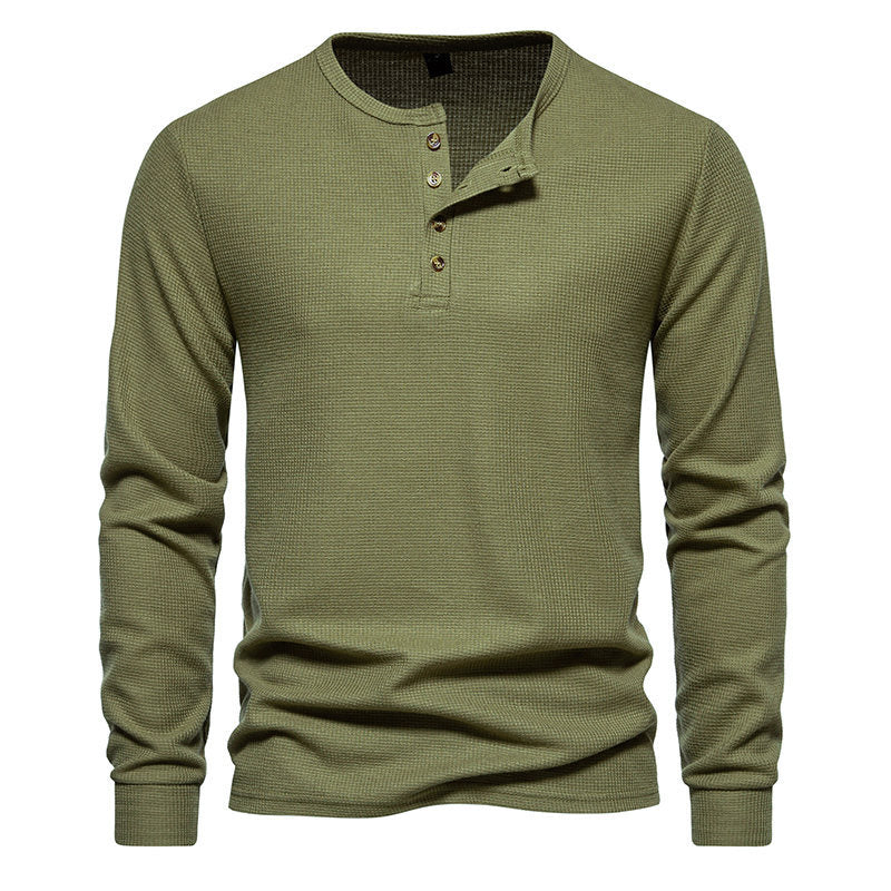 Herren Langarmshirt mit Knopfleiste und strukturiertem Design Berg-Feldt