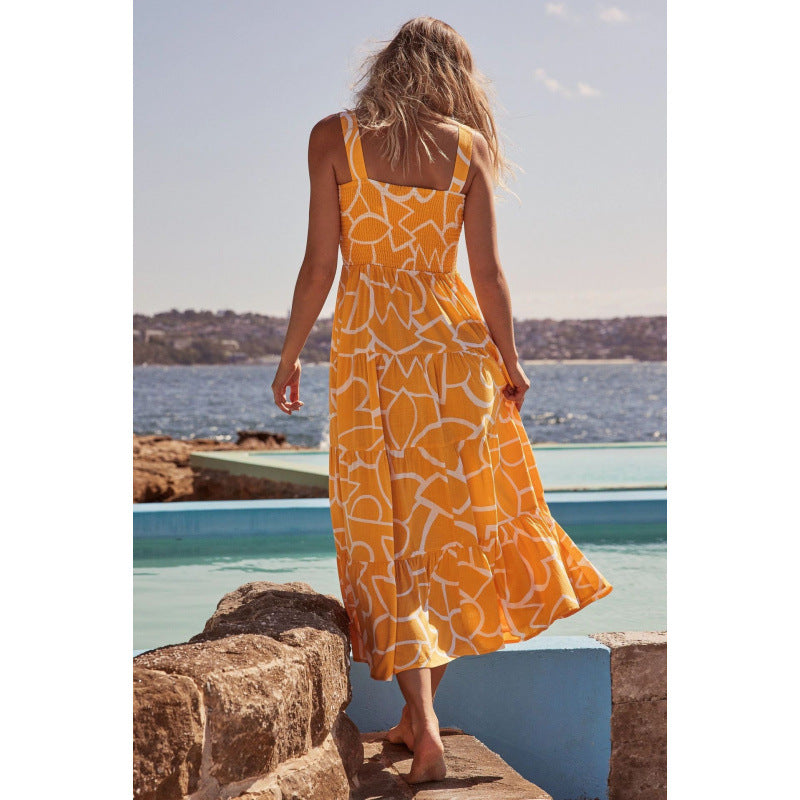Robe longue à ourlet volanté Berg-Feldt pour femme