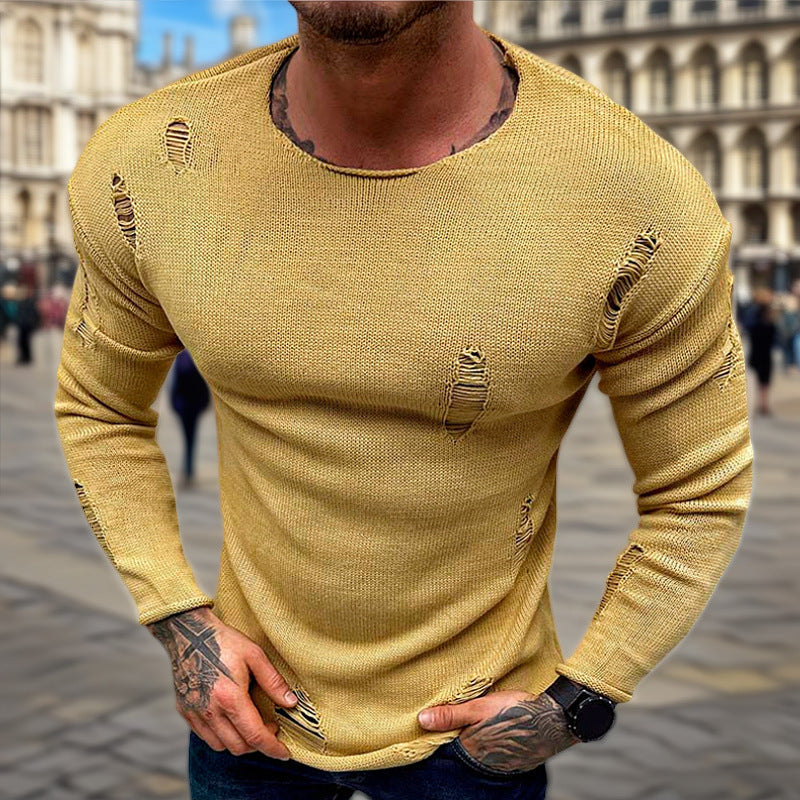 Pull Homme Col Rond Style Effiloché Berg-Feldt