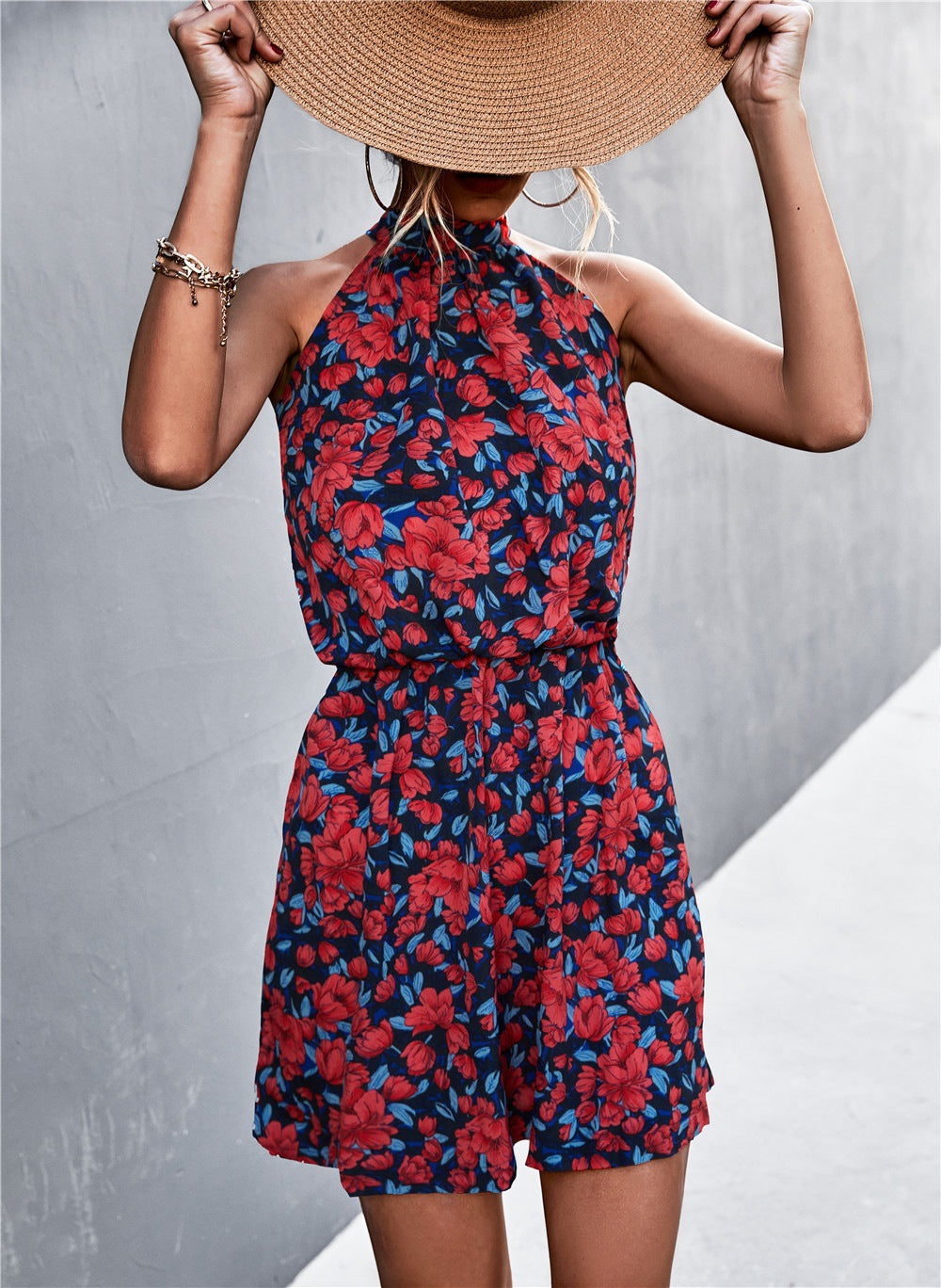 Combinaison Salopette Florale à Col Halter Femme Berg-feldt