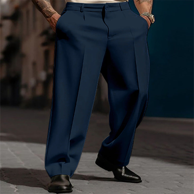 Pantalon de costume classique pour homme à taille haute et jambes larges Berg-Feldt