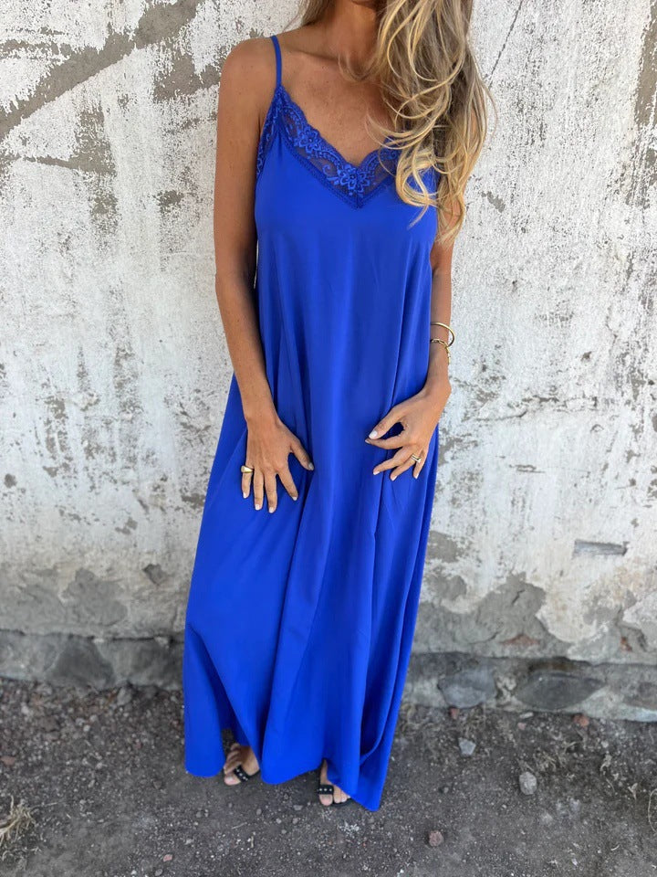 Élégante robe longue avec détails sophistiqués en dentelle de berg-feldt