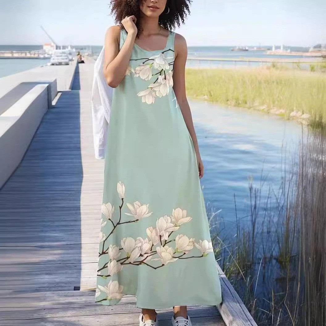 Élégante robe longue pour femme à imprimé floral de berg-feldt