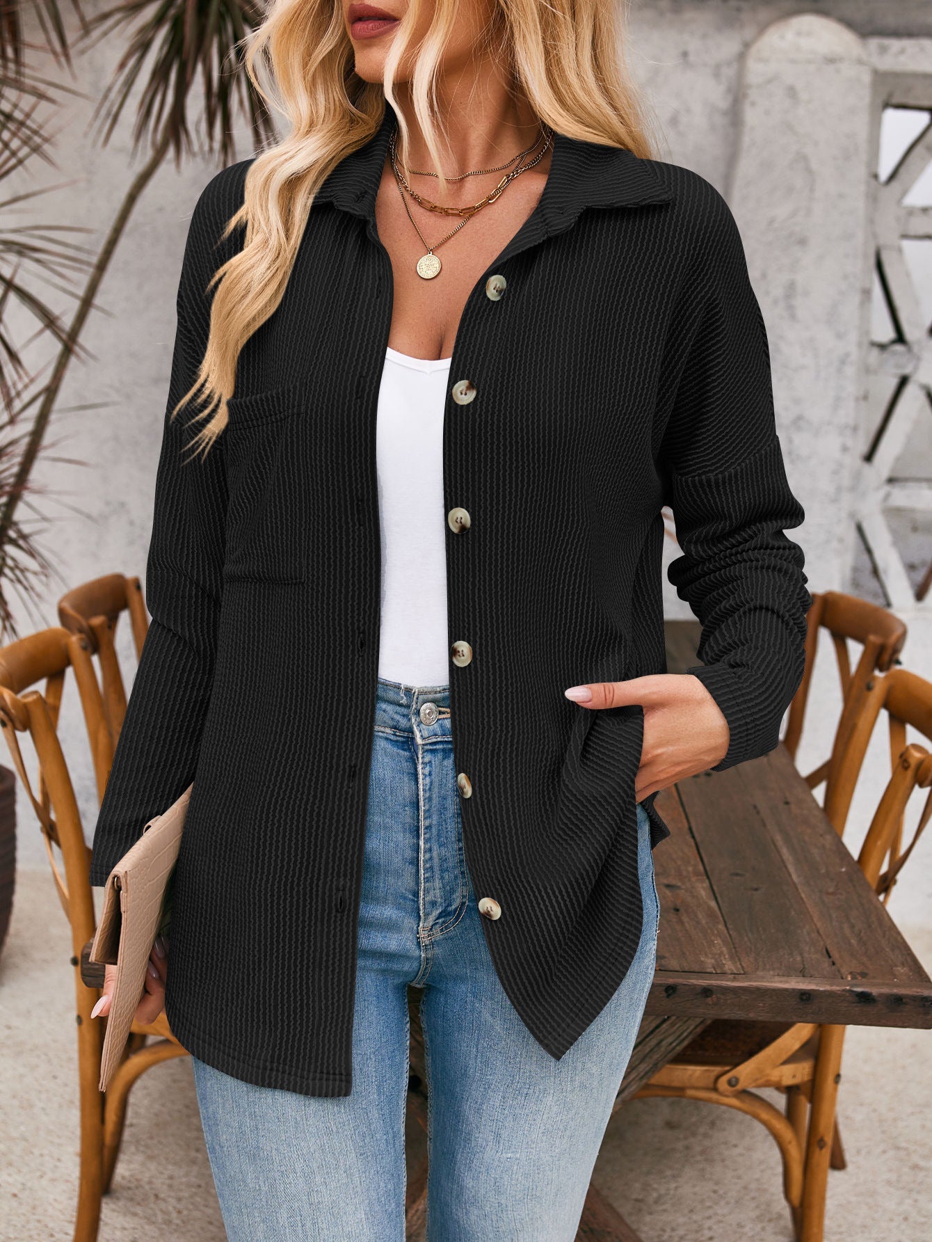 Cardigan femme en maille structurée avec poches confortables Berg-Feldt