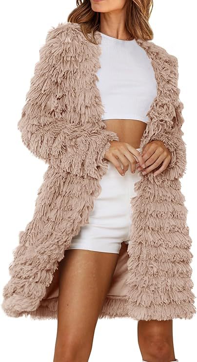 Manteau à franges long pour femme Berg-Feldt