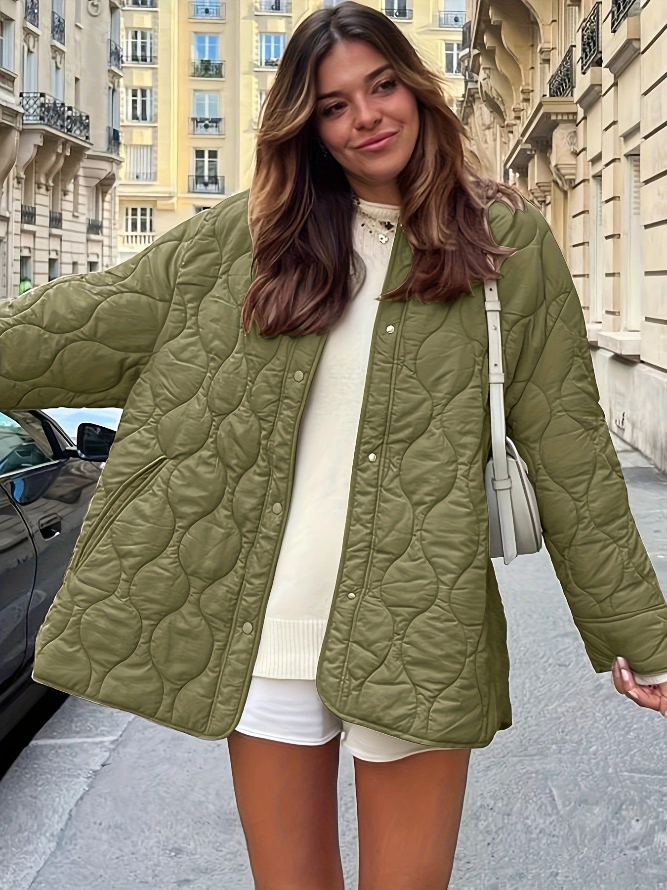 Damen Steppjacke mit großen Taschen und Rundhalsausschnitt Berg-Feldt