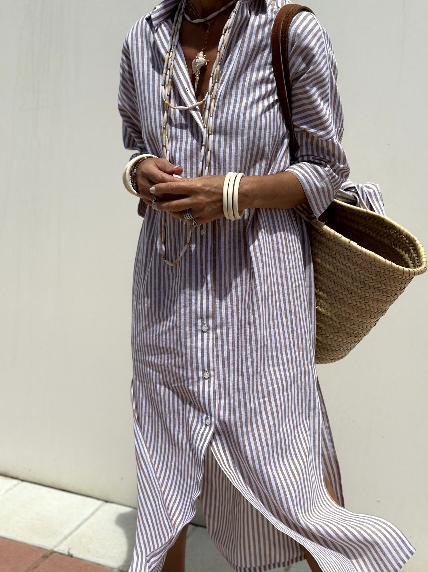 Robe chemise rayée pour femme avec ceinture de berg-feldt