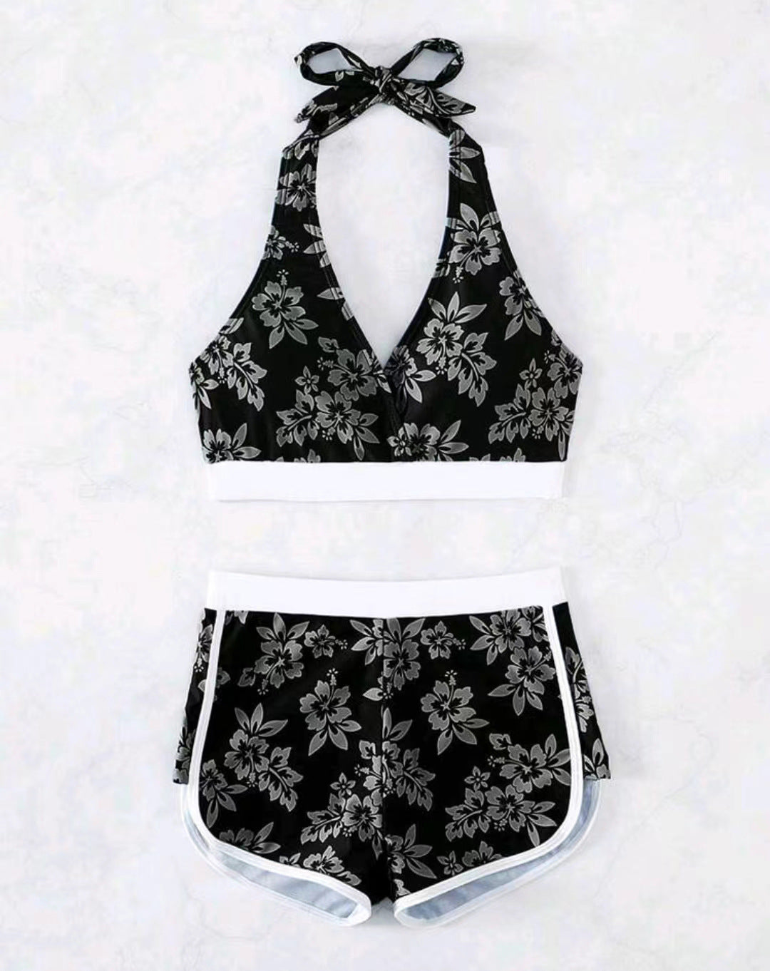 Maillot de bain deux pièces pour femme à imprimé floral et dégradé de couleurs berg-feldt