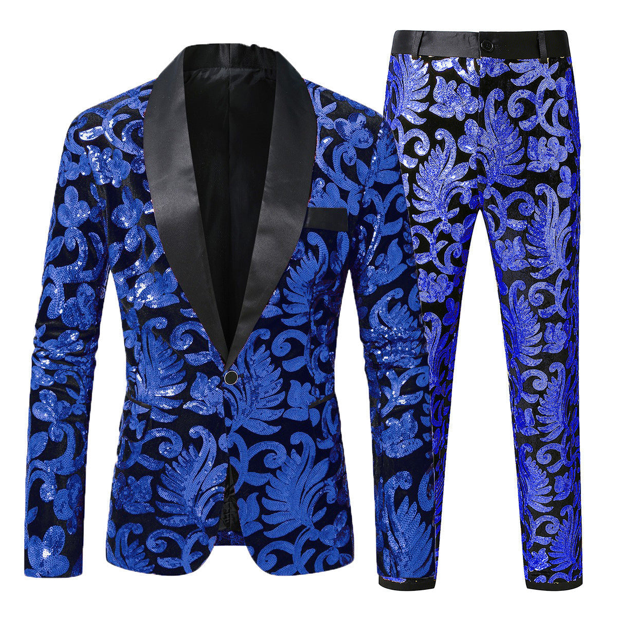 Herren glitzernder Smokinganzug mit floralen Paillettenmustern Berg-Feldt