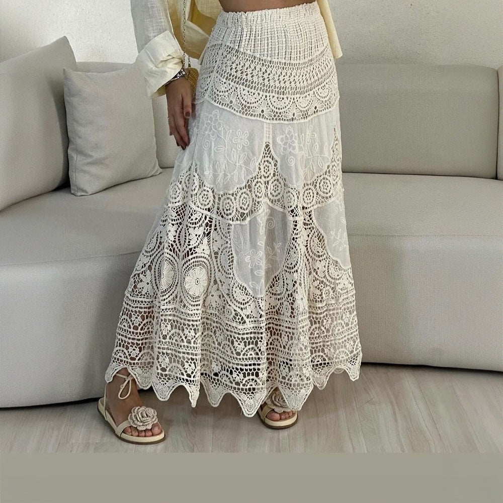 Jupe longue bohème au crochet par berg-feldt pour femme