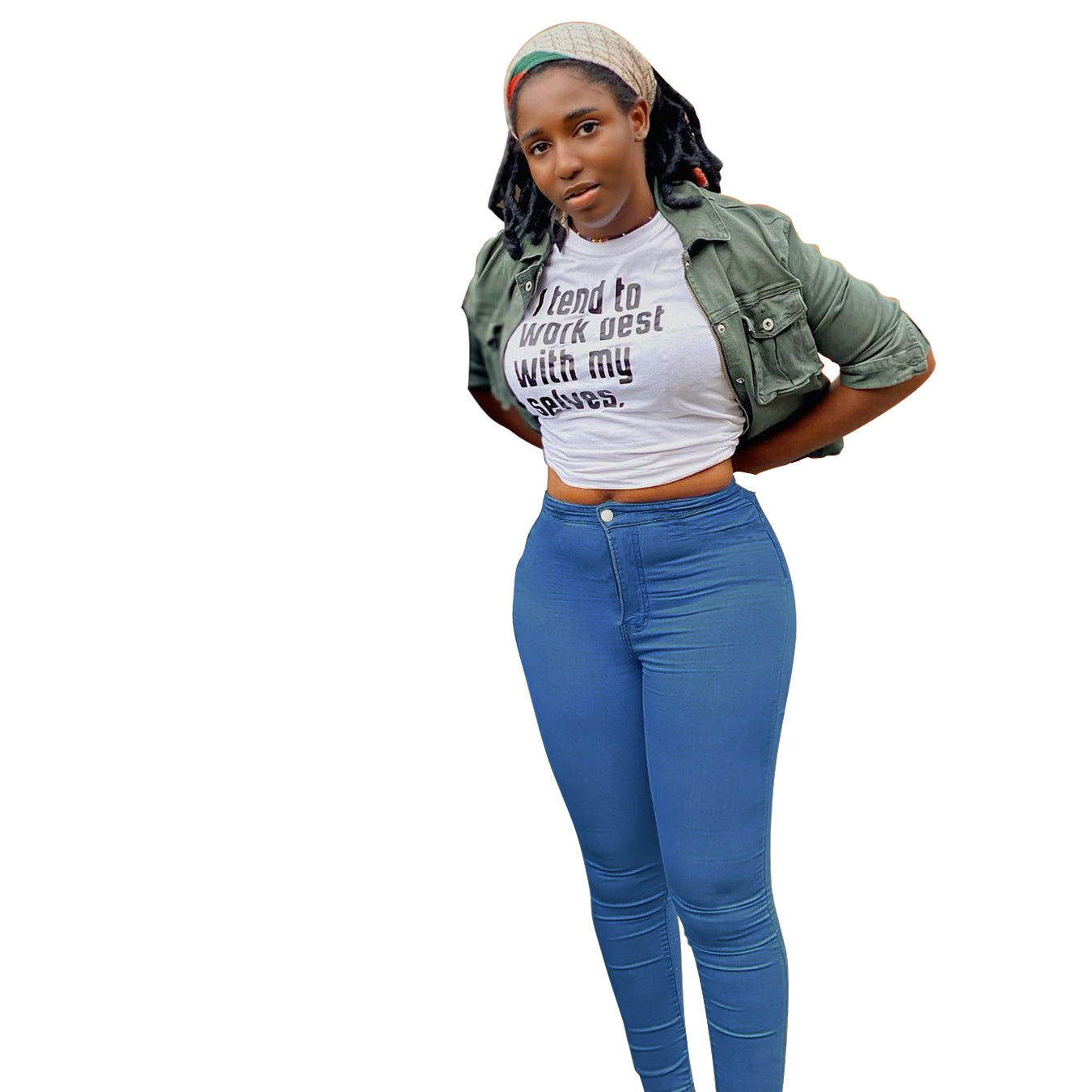 Jean skinny taille haute moulant pour femme de berg-feldt