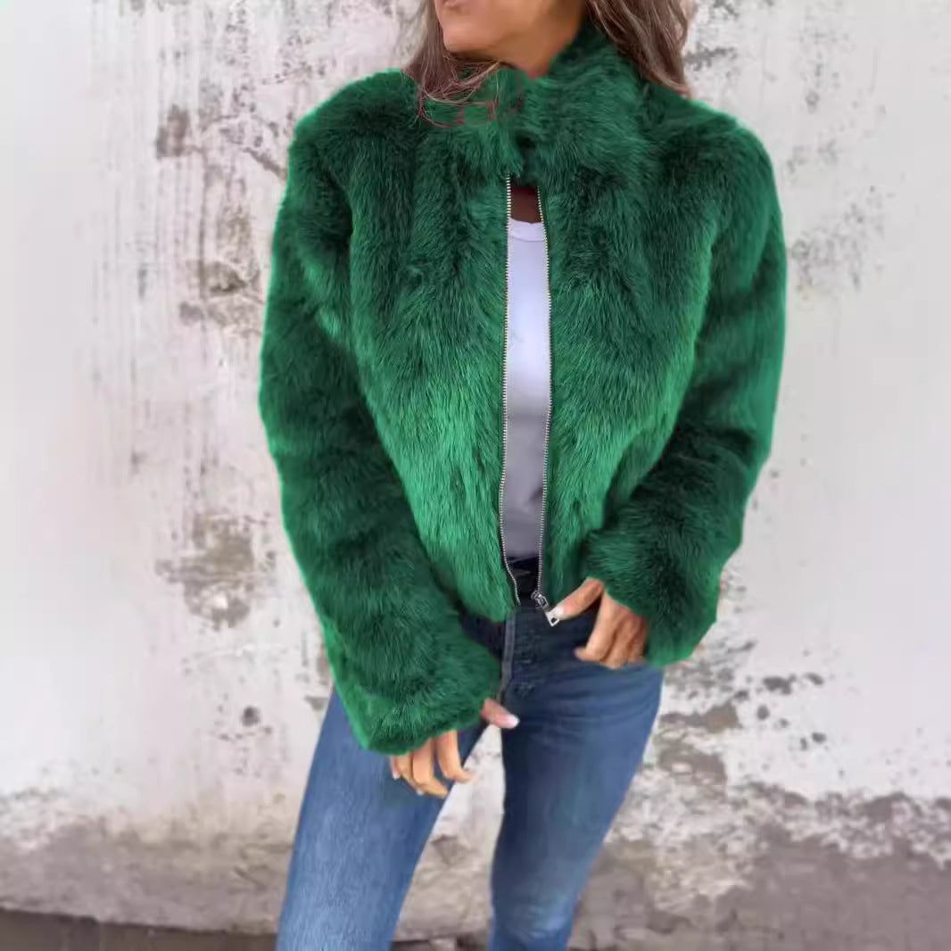 Veste polaire douillette pour femme avec col montant et fermeture éclair Berg-Feldt