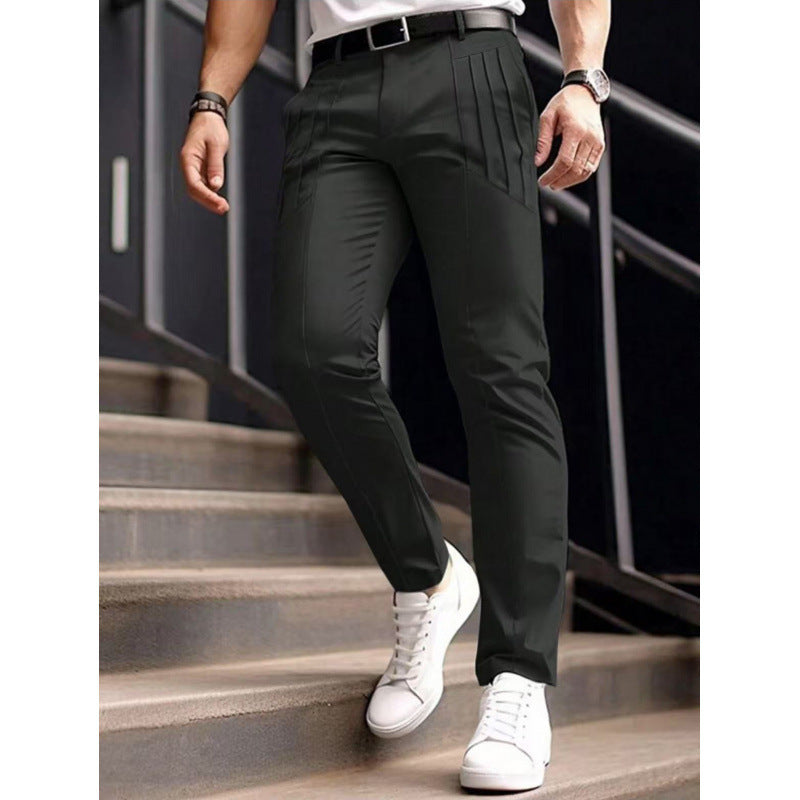 Herren stylische Slim-Fit Anzughose mit plissiertem Design Berg-Feldt