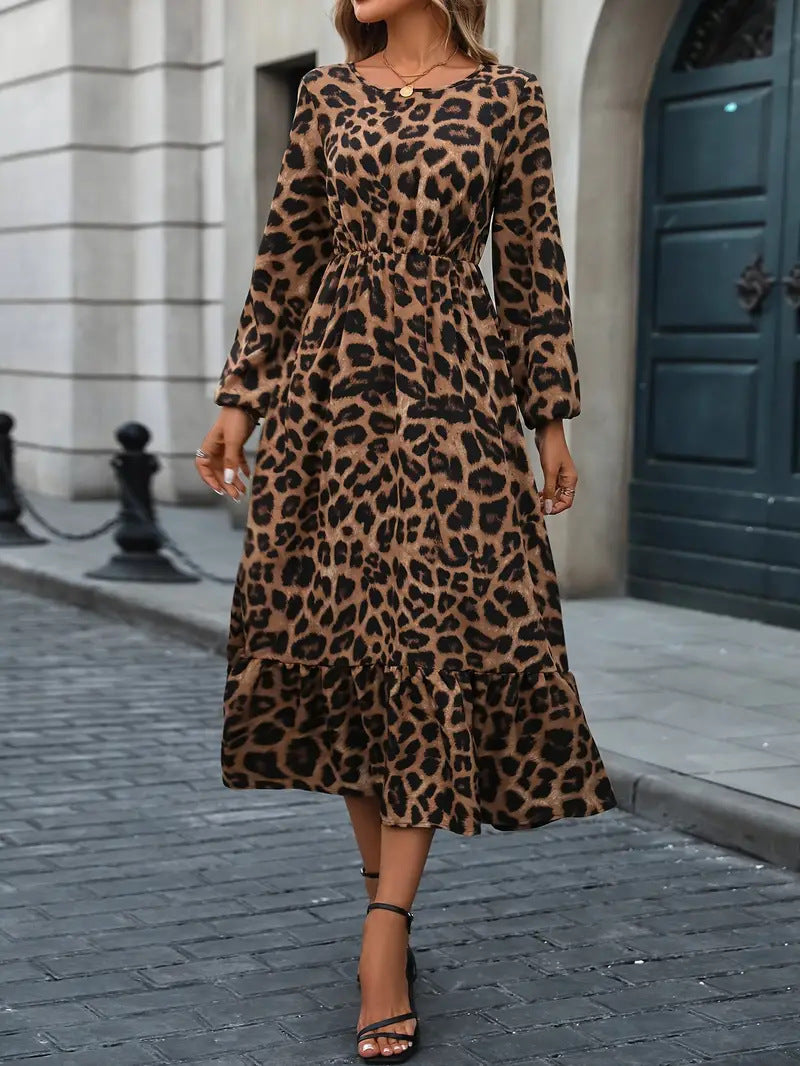 Robe longue femme à imprimé animal et coupe fluide Berg-Feldt