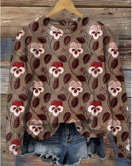 Berg-Feldt | Lässiger Pullover mit Blumenmuster
