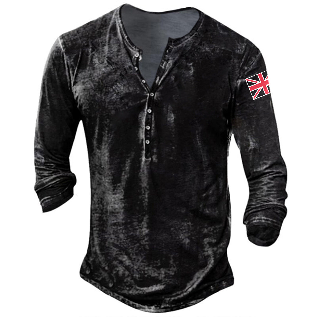 Chemise boutonnée à manches longues pour homme, avec application drapeau, par Berg-Feldt