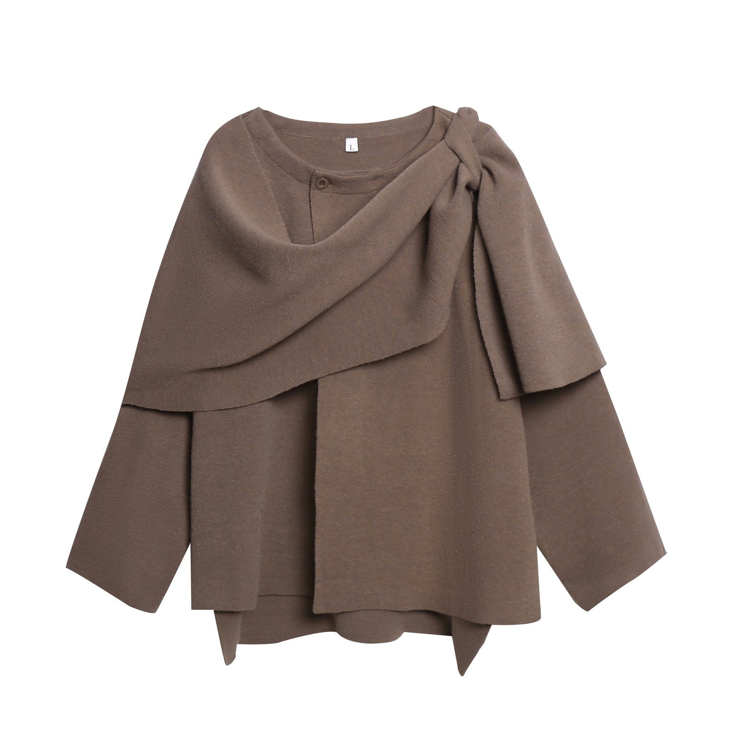 Poncho en tricot douillet pour femme avec drapés raffinés Berg-Feldt