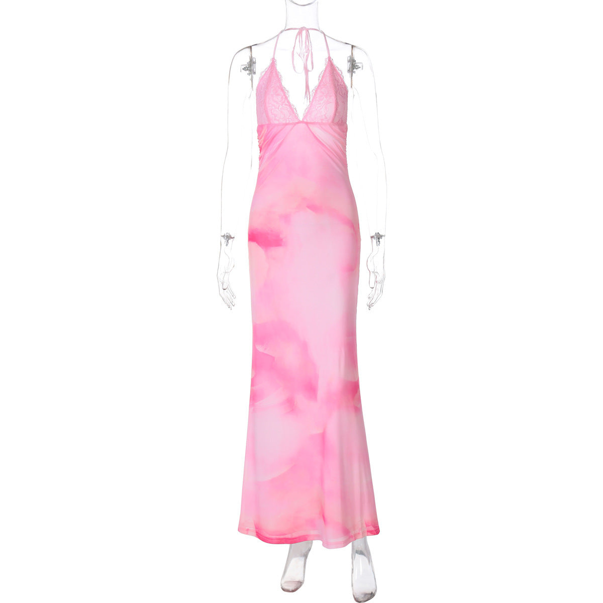 Robe longue élégante pour femme avec dentelle et dos raffiné – berg-feldt