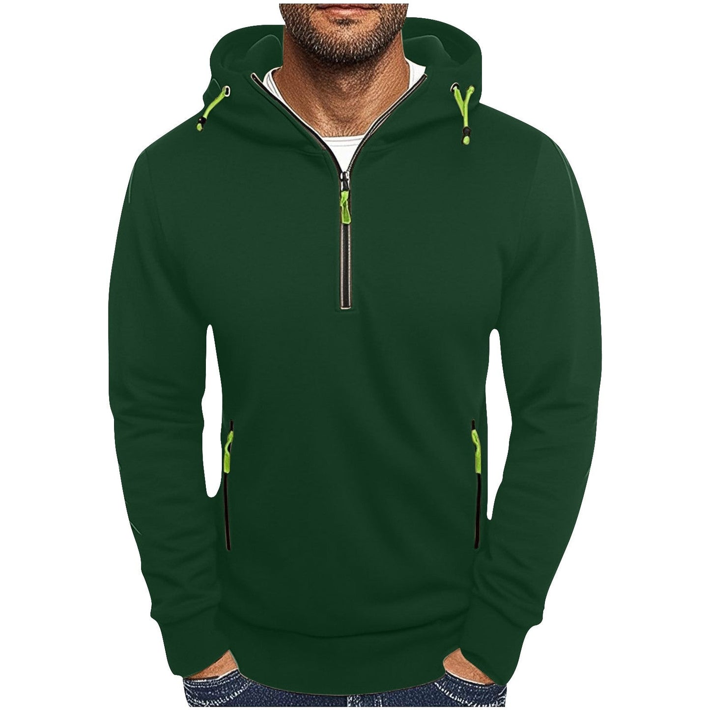 Sweat à capuche tendance pour homme avec demi-fermeture éclair et deux poches Berg-Feldt