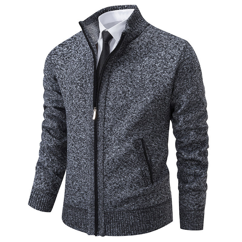 Herren sportliche Strickjacke mit Stehkragen und Reißverschluss Berg-Feldt
