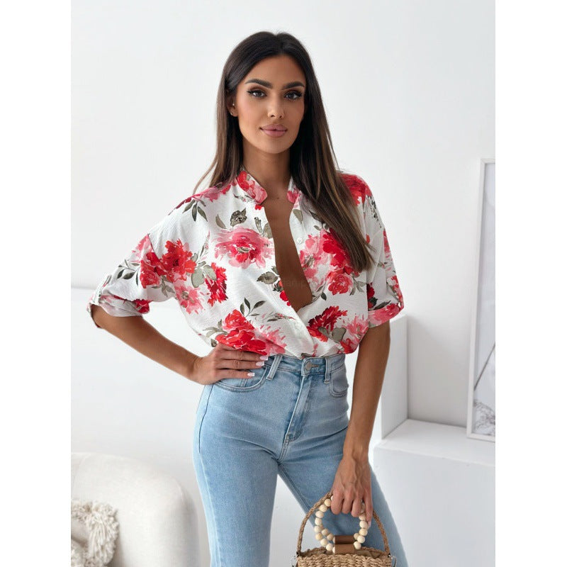 Chemisier berg-feldt : Imprimé floral coupe décontractée pour femme