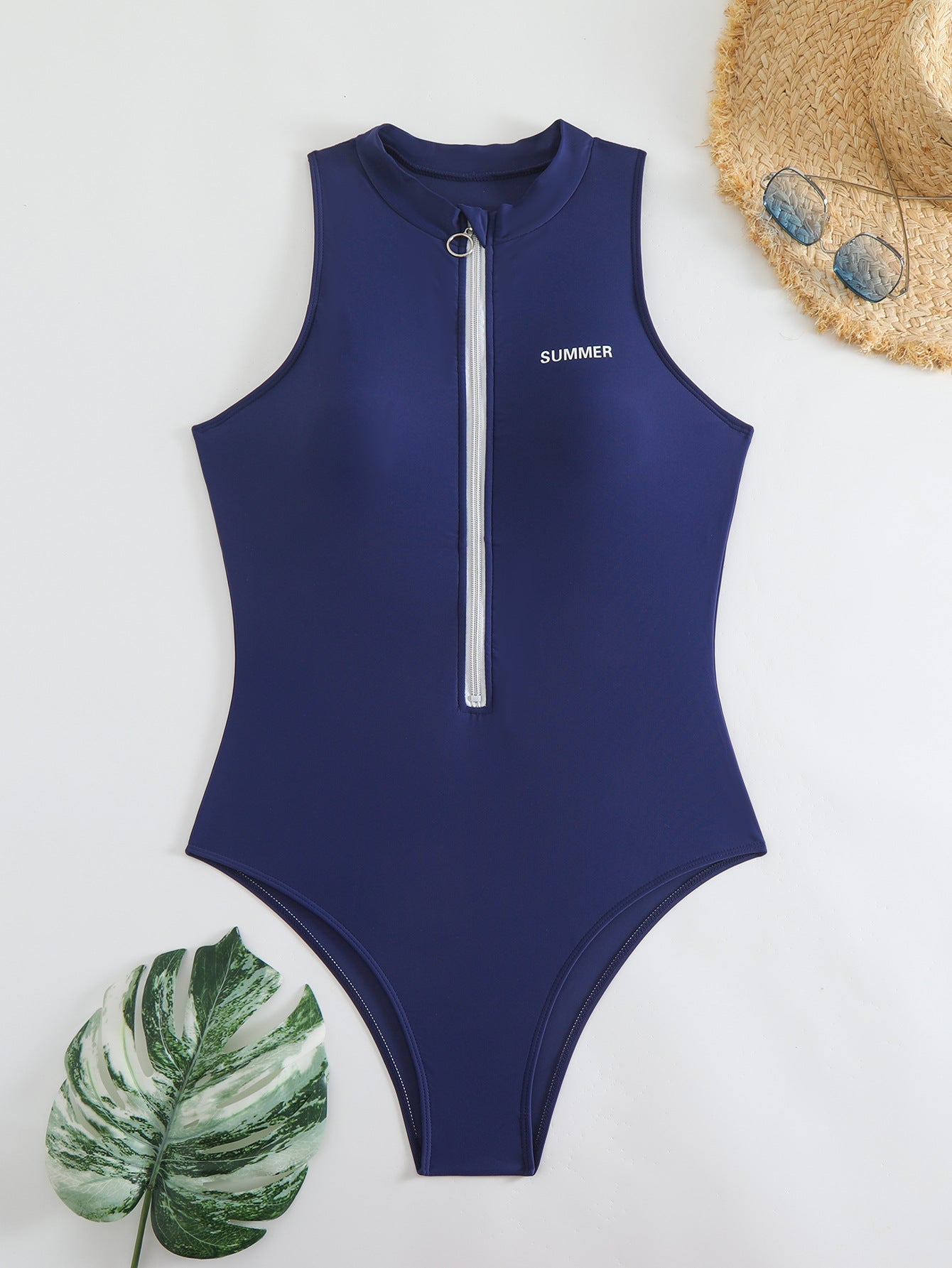 Maillot de bain femme Berg-Feldt à col montant et fermeture éclair