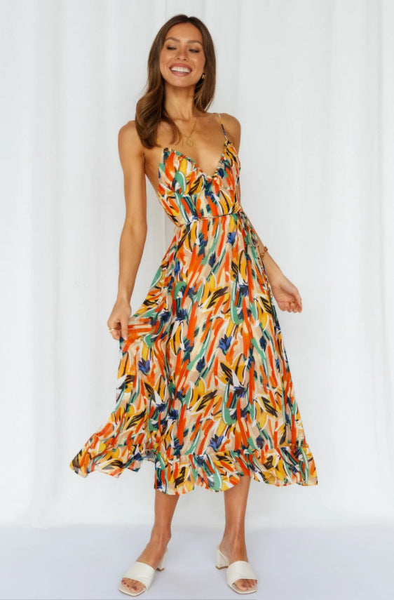 Robe longue bohème à bretelles spaghetti réglables de berg-feldt