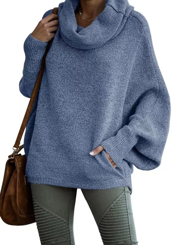 Women's casual knit sweater with soft stand-up collar and wide sleeves Berg-Feldt