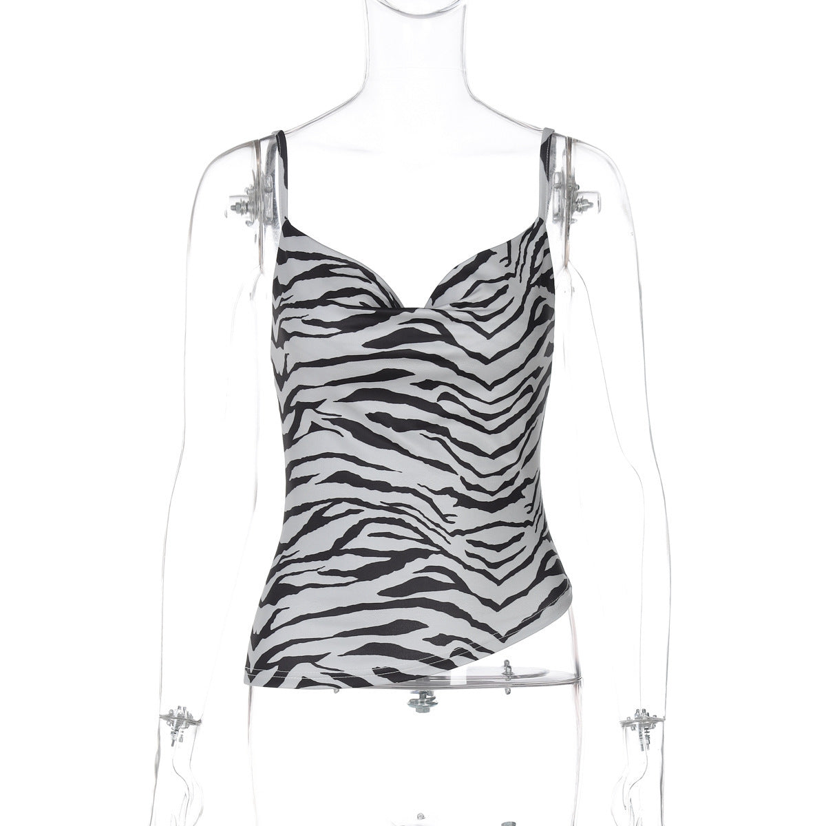 Top élégant sans manches à imprimé animalier pour femme, avec bretelles réglables, par berg-feldt