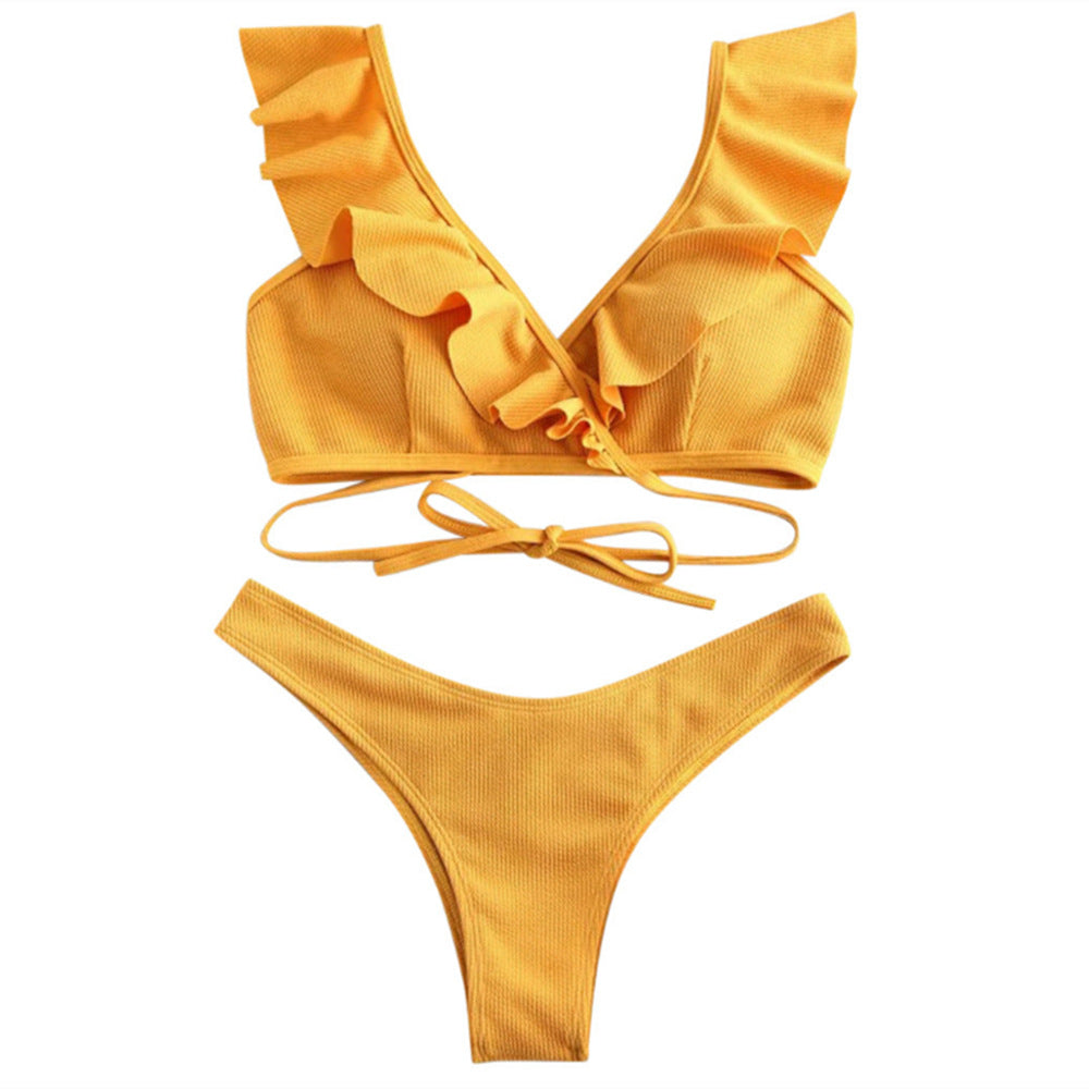 Ensemble bikini femme à volants avec bas de maillot ajustable, de berg-feldt