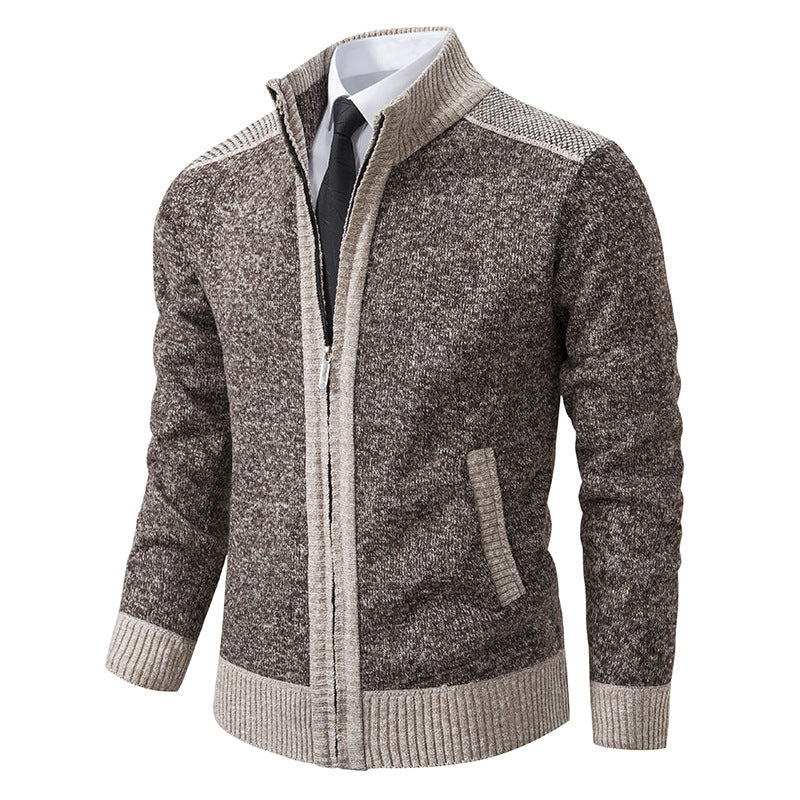 Herren gesteppte Strickjacke mit hohem Kragen und praktischen Taschen Berg-Feldt