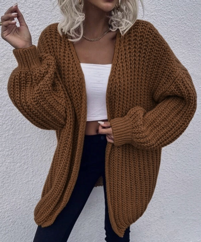 Cardigan en grosse maille décontracté pour femme, avec poches profondes et manches volumineuses Berg-Feldt