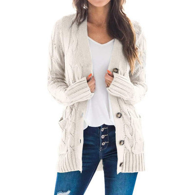 Damen Strickjacke mit Zopfmuster und praktischen Taschen Berg-Feldt