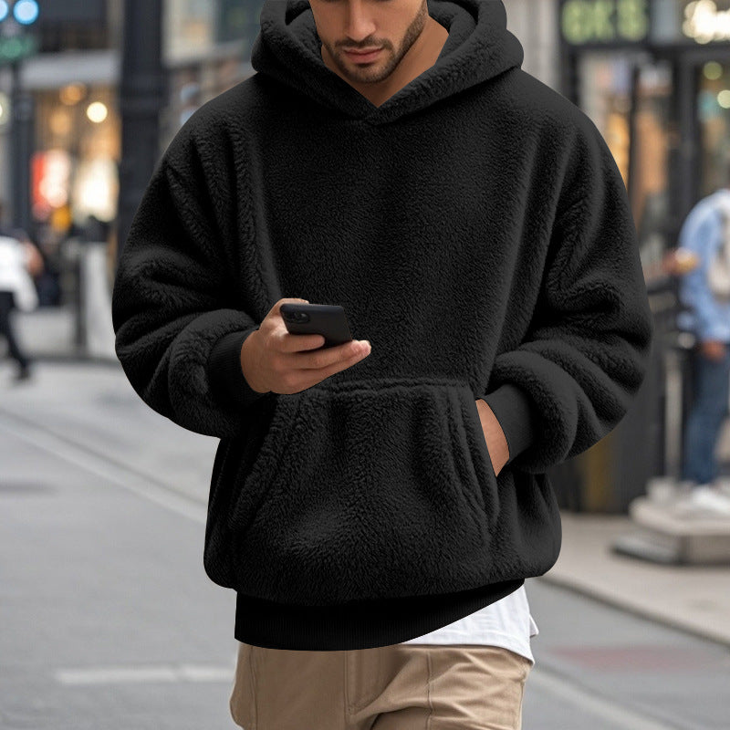 Sweat à capuche polaire oversize pour homme avec poche kangourou et coupe confortable Berg-Feldt