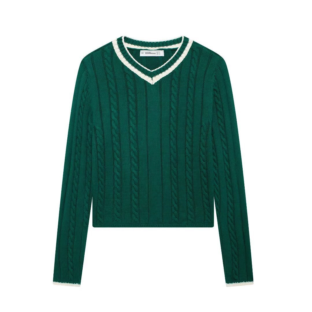 Pull pour femme Berg-Feldt, col en V, torsadé